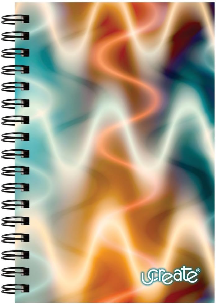 UCreate Fashion Poly Sketch Book, Neon Squiggles, 6" x 9", 1 Count