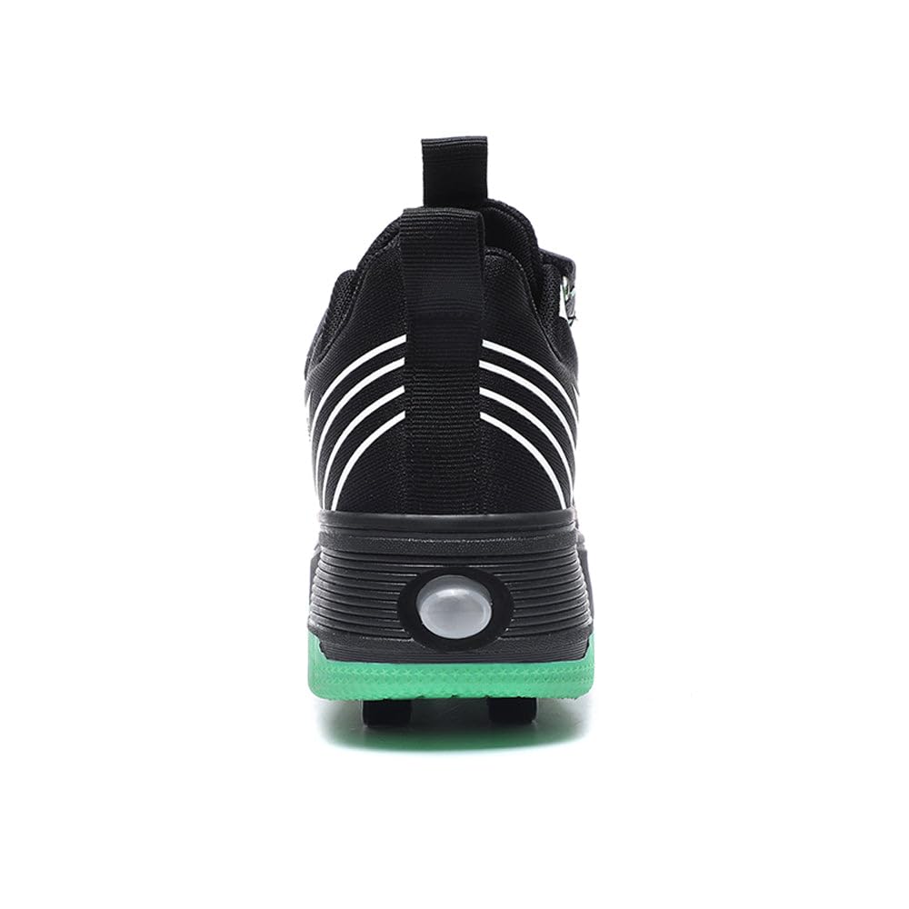 HUSKSWARE Zapatos Deportivos Patines de 4 Ruedas con Freno de pie, Negro Rosa, 29-40 EU