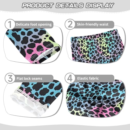 ALAZA Girls' Leggings Children's Yoga Pants Skinny Printed Dance Colorful Leopard Comfortable 4T2