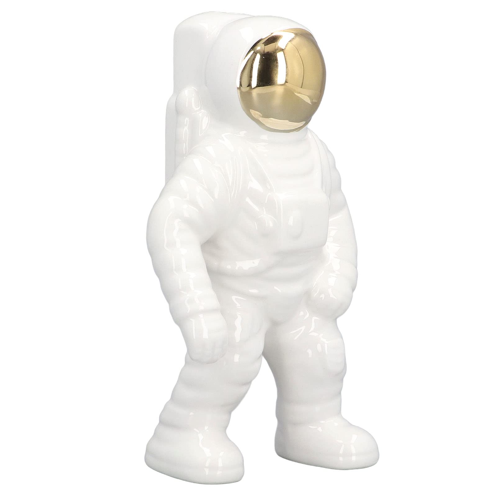 Estatuas de astronautas, Hombre Espacial de cerámica Figura de Astronauta Estatua Planeta Escultura Estatuilla Adorno Artes y Manualidades Decoración de Escritorio Florero de Astronauta Moderno