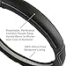 TIRETEK Genuine Leather Steering Wheel Cover, Universal 15 Inch - Breathable, Anti Slip & Odor Free - Best for Comfort & Durability (15 inch (Medium), Black with White Detail Stitching)