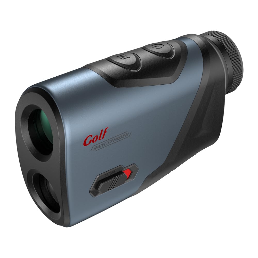 Telémetro de golf con vibración de bloqueo de asta de bandera de pendiente y pin, buscador de rango de 1200 yardas, interruptor de pendiente externo, legal para torneos de golf, batería