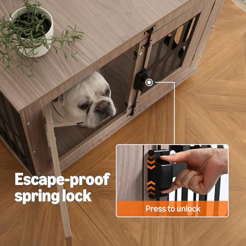 Amazon Basics Heavy Duty Dog Crate Furniture for Small Dogs, Wooden Decorative Dog Kennel Cage Indoor with Safety Lock, 32.5" L x 25.6" W x 21.9" H - Image 5