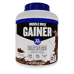 Muscle Milk Gainer Protein Powder, Chocolate, 32g Protein, 5 Pound