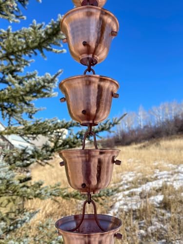 Nutshell Stores Bell Cups Rain Chain - Copper - 20 Feet