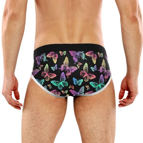 Laprad Men's Colorful Butterfly Briefs Underwear Classics Panties No Fly Underpants with Contour Pouch4