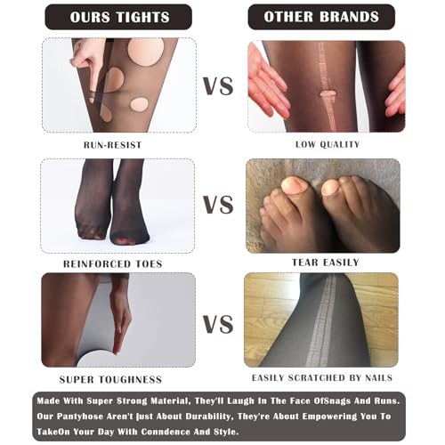 LADYFAN 3 Pairs womens 20D Ultra Sheer Tights with Control Top Run Resistant Pantyhose3