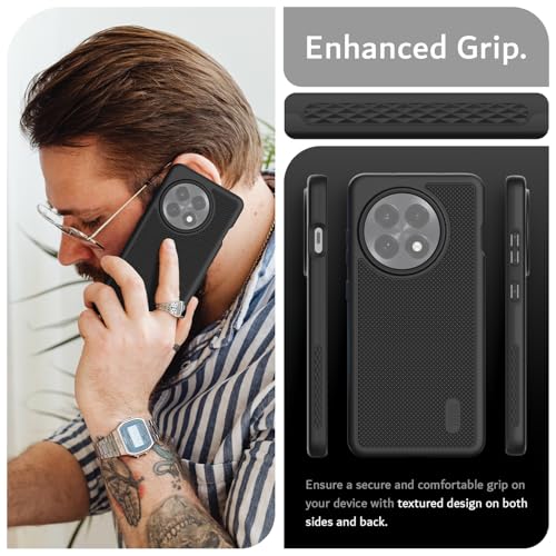 Image of TUDIA [MergeGrip Designed for OnePlus 13R Back Cover 5G (2025) - [Military Grade Drop Tested] Dual Layer Shockproof Slim Rugged Tough Heavy Duty Protective Phone Case - Black