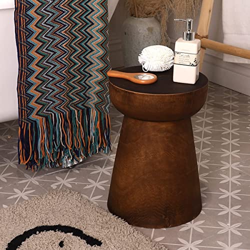 Uziass Wood Tree Stump Stool, 15" Wood Tree Stump Side Table Wooden Stump End Table Round Tree Stump Table Outdoor Stump Table Natural Decorative Garden Stools For Living Room Bedroom Patio Home Decor #TOP6