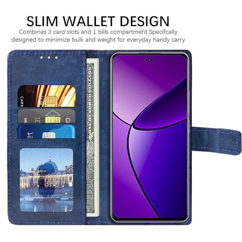 Image of Amazon Brand- Solimo Flip Leather Mobile Cover (Soft & Flexible Back case) for Realme 12 5G / 12x 5G / C65 5G / Narzo 70x 5G / N65 5G (Blue)