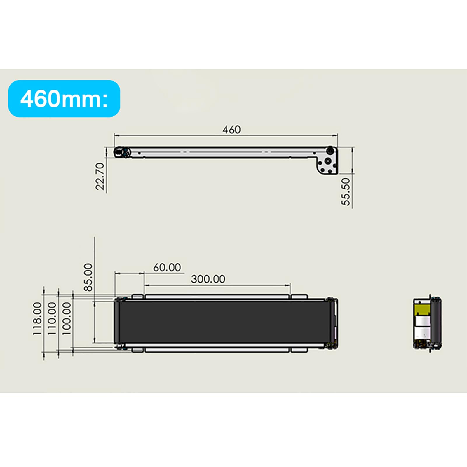 Cinta Transportadora De Escritorio, Pasillo con Rieles para Máquina Expendedora De 460 Mm X 85 Mm, Carga De 3,5 a 5 Kg (con Adaptador Y Junta De Conversión), Mejora La Eficiencia del Trabajo