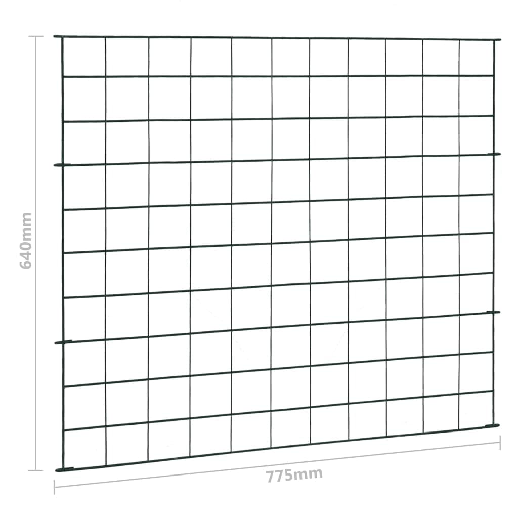 Recinzione Giardino ad Arco 5 Pannelli Acciaio 77,5x64 cm Verde