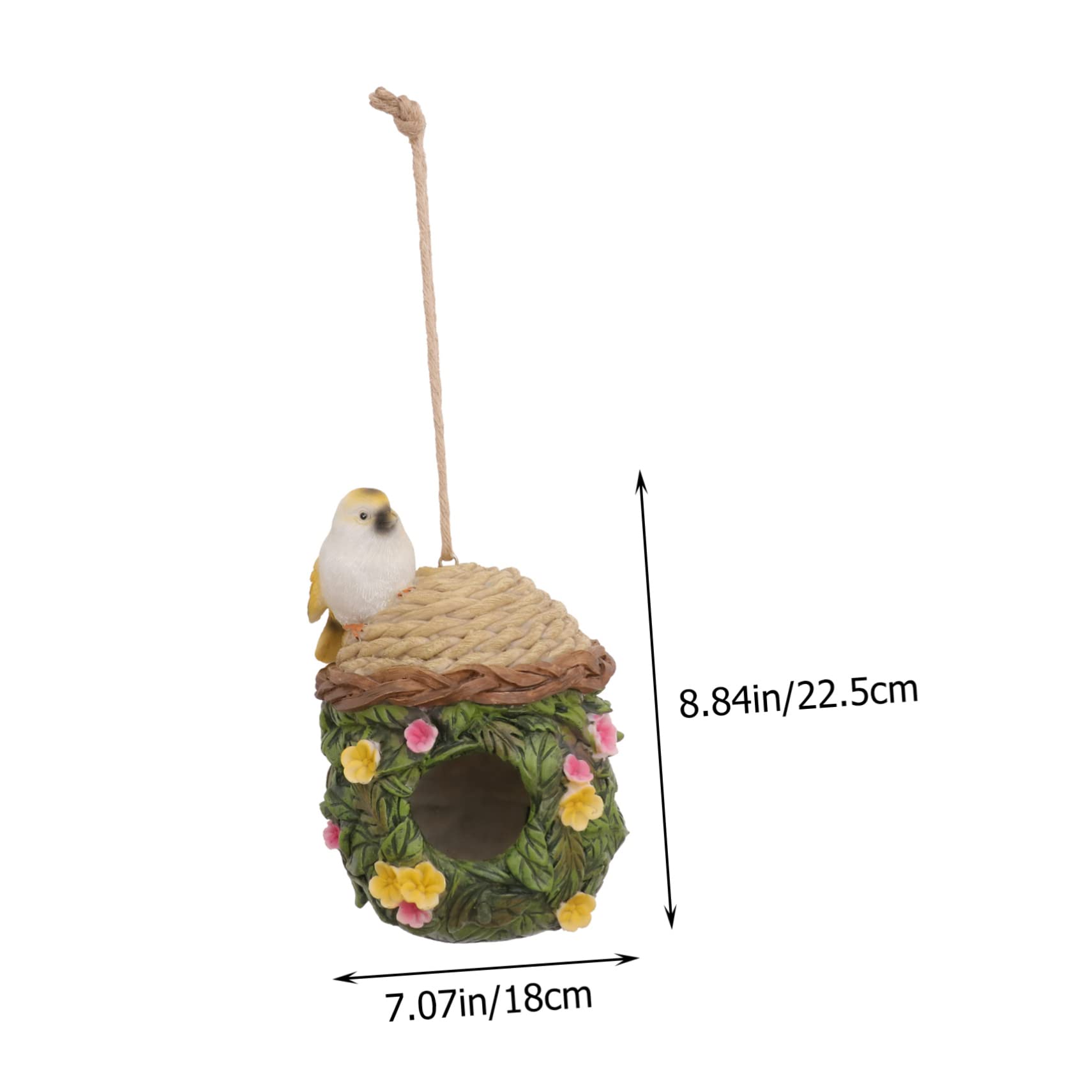 Abaodam 1Pc Hanging Bird Nest Durable Resin Outdoor Garden Bird House Pendant for Winter for Birdwatching and Outdoor Decoration Sturdy Weather Resistant Easy to Hang
