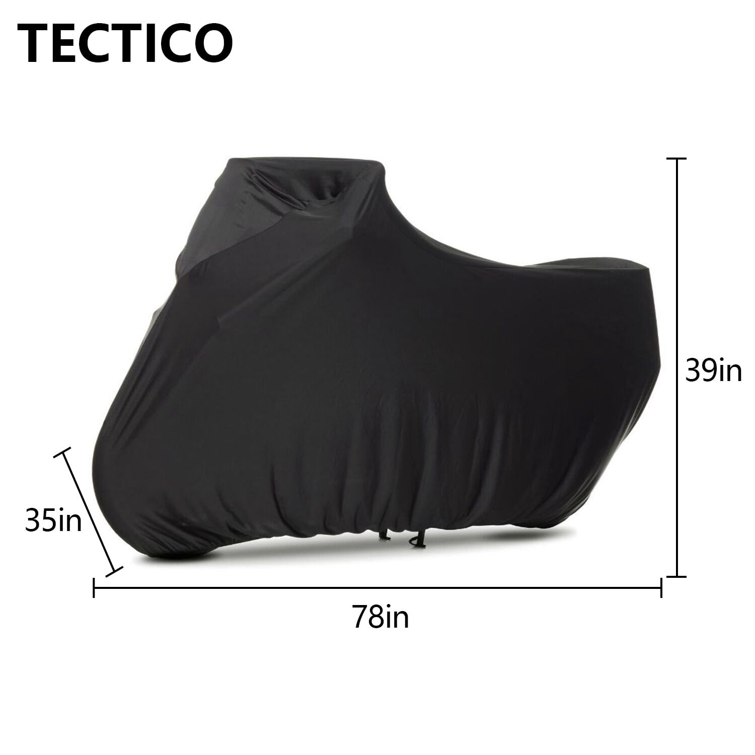 TECTICO Funda Moto Interior Cubierta Motocicleta Elastica Stretch Suave S Protección Completa Universal Cubierta Moto para Interior Garaje, 78 x 35 x 39 Pulgadas