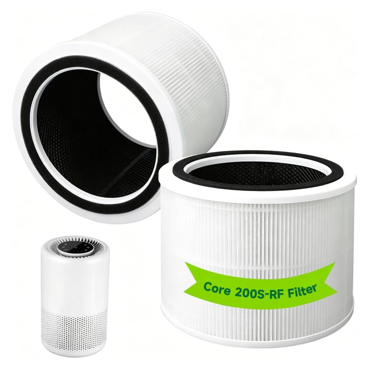 2 Pack Core 200S-RF Replacement Filter Compatible with LEVOIT Air Purifier, 3-in-1 Filtration HEPA Filter Replacement Core 200s/200S-RF/200S-P