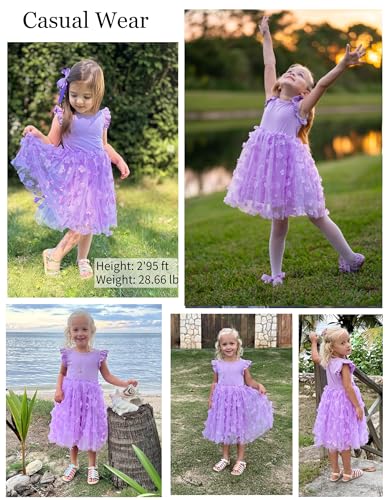 Arshiner Toddler Tutu Dress Little Girls Fluffy Summer Dresses Casual Party Tulle Sundress for Kids 2-6Y - Image 7