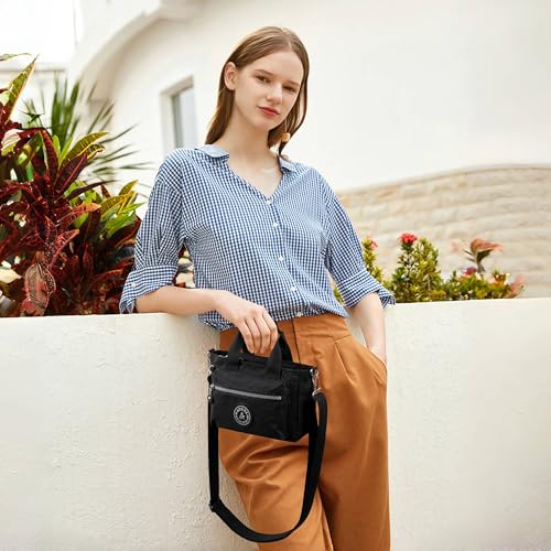 AOCINA Mini Tote Bag with Multi Pockets Small Crossbody Bags for Women Nylon Printed Shoulder Bag2