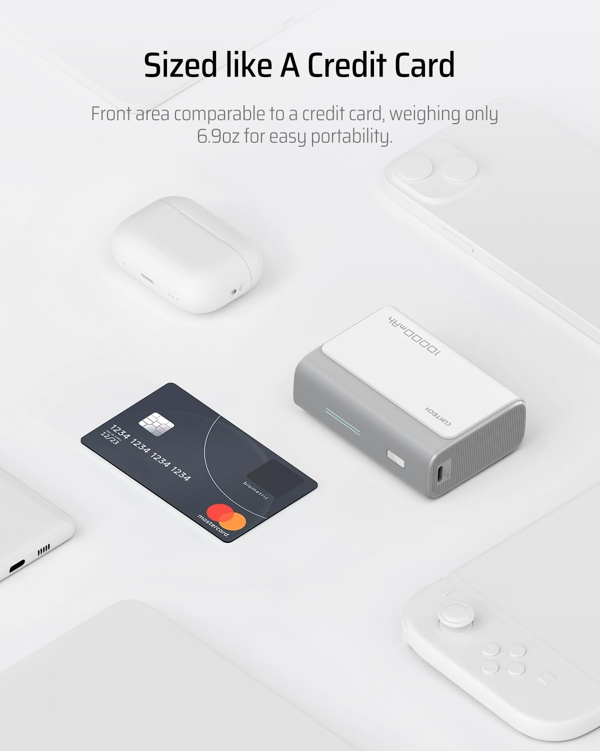 CUKTECH Mini Power Bank 30W, Portatile Batteria Esterna con 2 Porte, Led Display, USB C PD Caricatore Portatile Caricabatterie Ricarica Rapida per iPad iPhone 15 14 13 Pro Max Samsung Galaxy etc