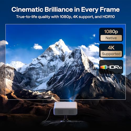 Image of Aurzen EAZZE D1G 4K Supported Google TV Smart Projector with WiFi & Bluetooth, Auto Focus & Keystone, Dolby Audio, Zoom, Movie, Portable Mini Projector for Home & Outdoor Use