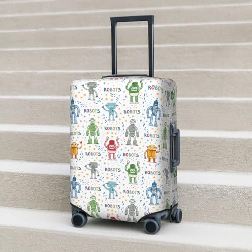 Travel Luggage Covers - Colorful robot Elasticity Suitcase Covers Protector for Luggage 18-32 Inch 6