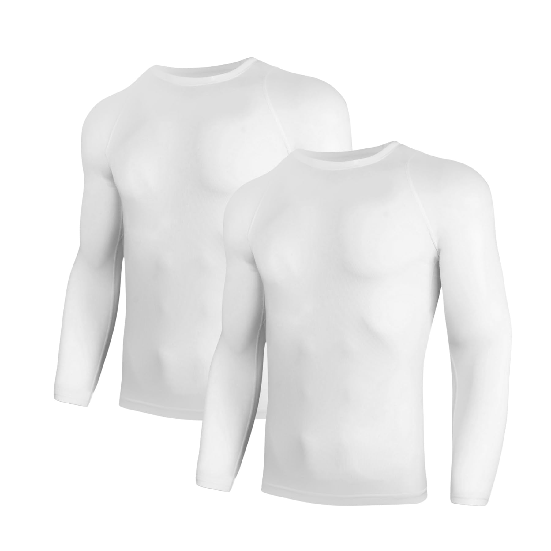 AMZSPORT 2 Pezzi Maglia Compressione Uomo Maglietta Termica Manica Lunga Maglie Sportiva Shirts Traspirante da Asciugatura Rapida Camicia Fitness Palestra