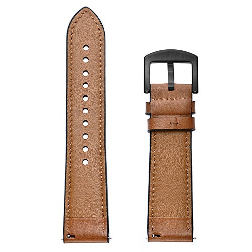 Intoval Compatible with Garmin Forerunner 245 Bands/Forerunner 245/645 Music,20mm Classic Leather Women Men Replacement Sport Band for Garmin Forerunner 245/645 GPS Running Watch.