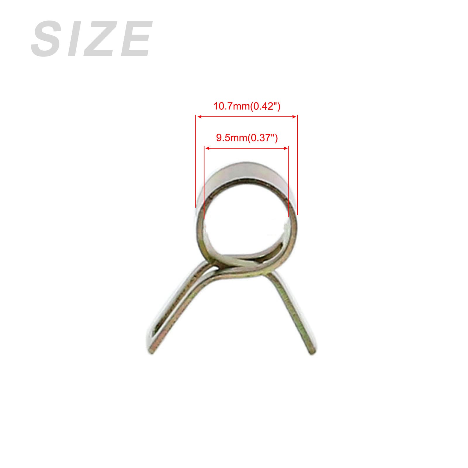 METALLIXITY Spring Hose Clamps (9.5mm/0.37") 30Pcs, Metal Clip - for Home Garden Tube Pipe Fastening - Image 2