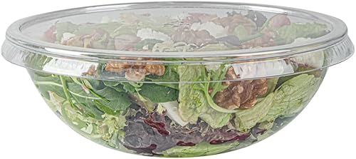 Miniatura 5 de Restaurantware Solo tapas tapas de plástico de 21 onzas, 200 tapas reciclables para ensaladeras de 21 onzas  cuencos redondos desechables de