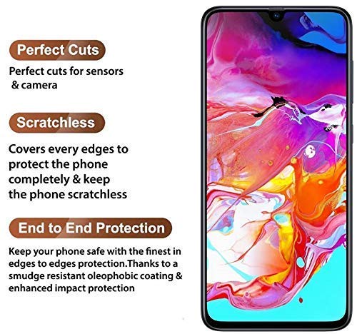 Image of Screen Protector for Samsung Galaxy A70 / A70S (Black) Tempered Glass Edge-to-Edge 6D Screen Guard With Installation Kit