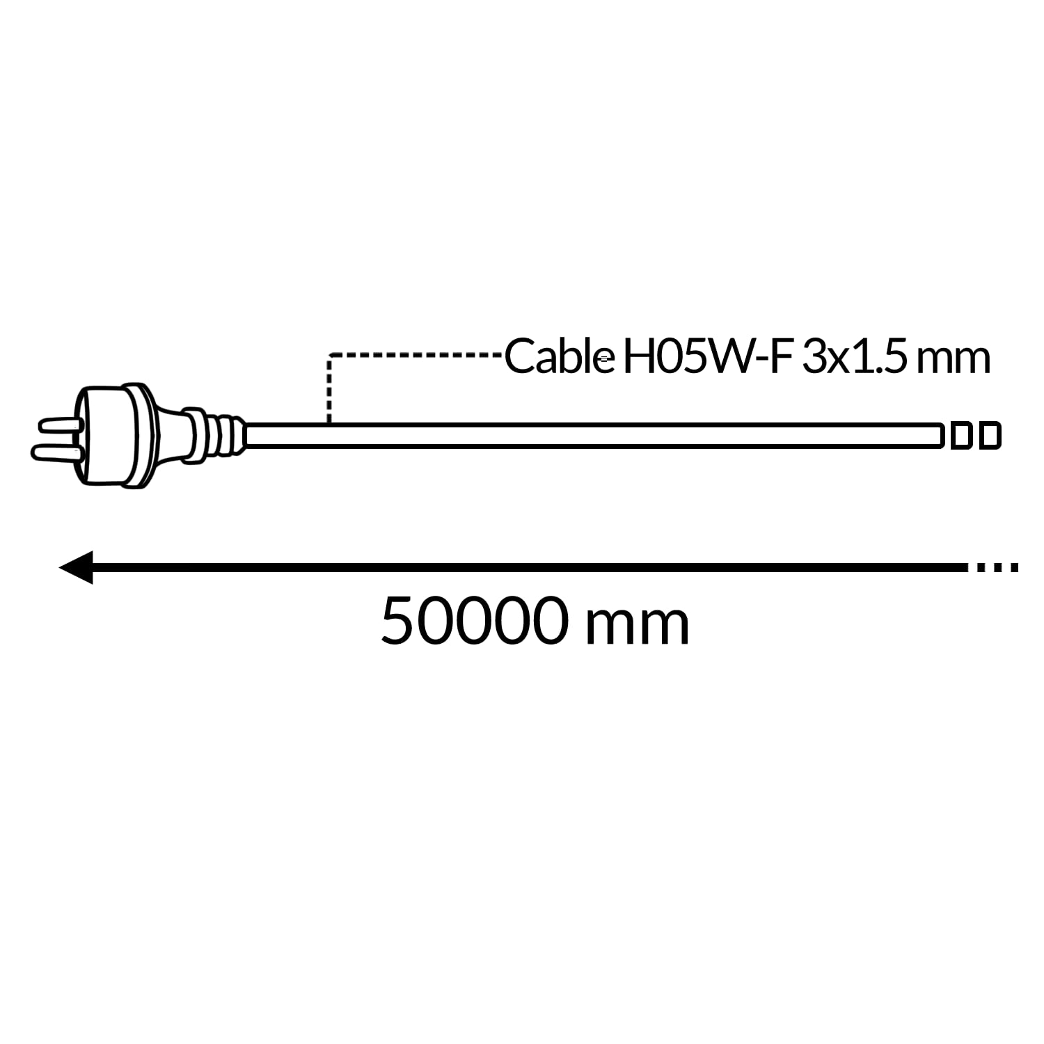 M mimotec - Zewnętrzny zwijacz kabla 50 m 4 gniazda 3200W 16A | Kabel H05VV-F 3G1,5 mm² | Ochrona dzieci | Przedłużacz elektryczny do ogrodu, garażu i warsztatu