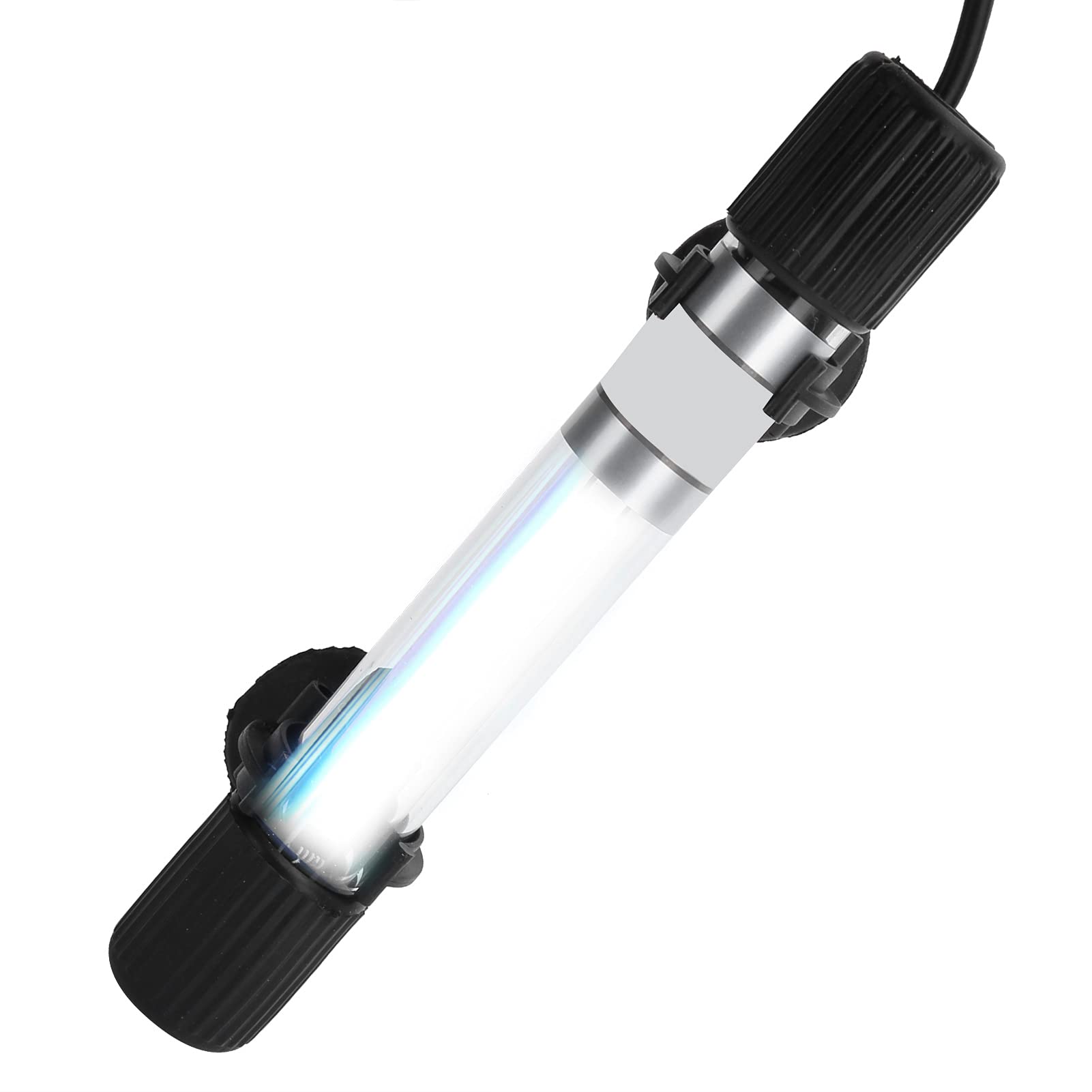 Pssopp Lampada UV Sommergibile per Acquario Sterilizzatore UVC in Vetro con Efficace Purificazione Dell'acqua Rimozione delle Alghe per la Pulizia Dell'acquario Prevenzione delle Malattie (7W)