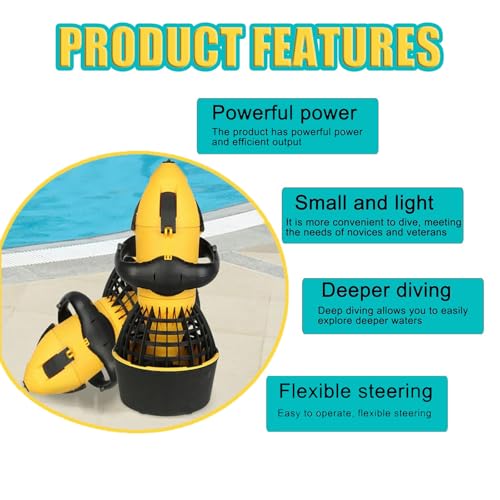 Set di propulsori subacquei, 300 W, per immersioni e snorkeling, booster portatile per nuoto per sport acquatici e avventure in spiaggia
