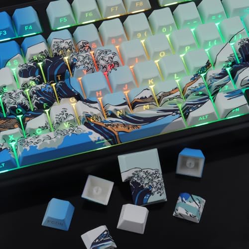 Touches PBT 75% Tsungup anti-effacement side-printed bleu foncé - 5