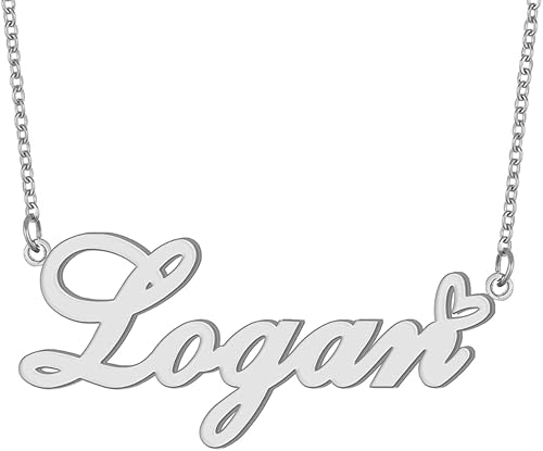 Collares con nombre personalizado chapado en oro de 18 quilates con dije de corazón para mujeres y niñas