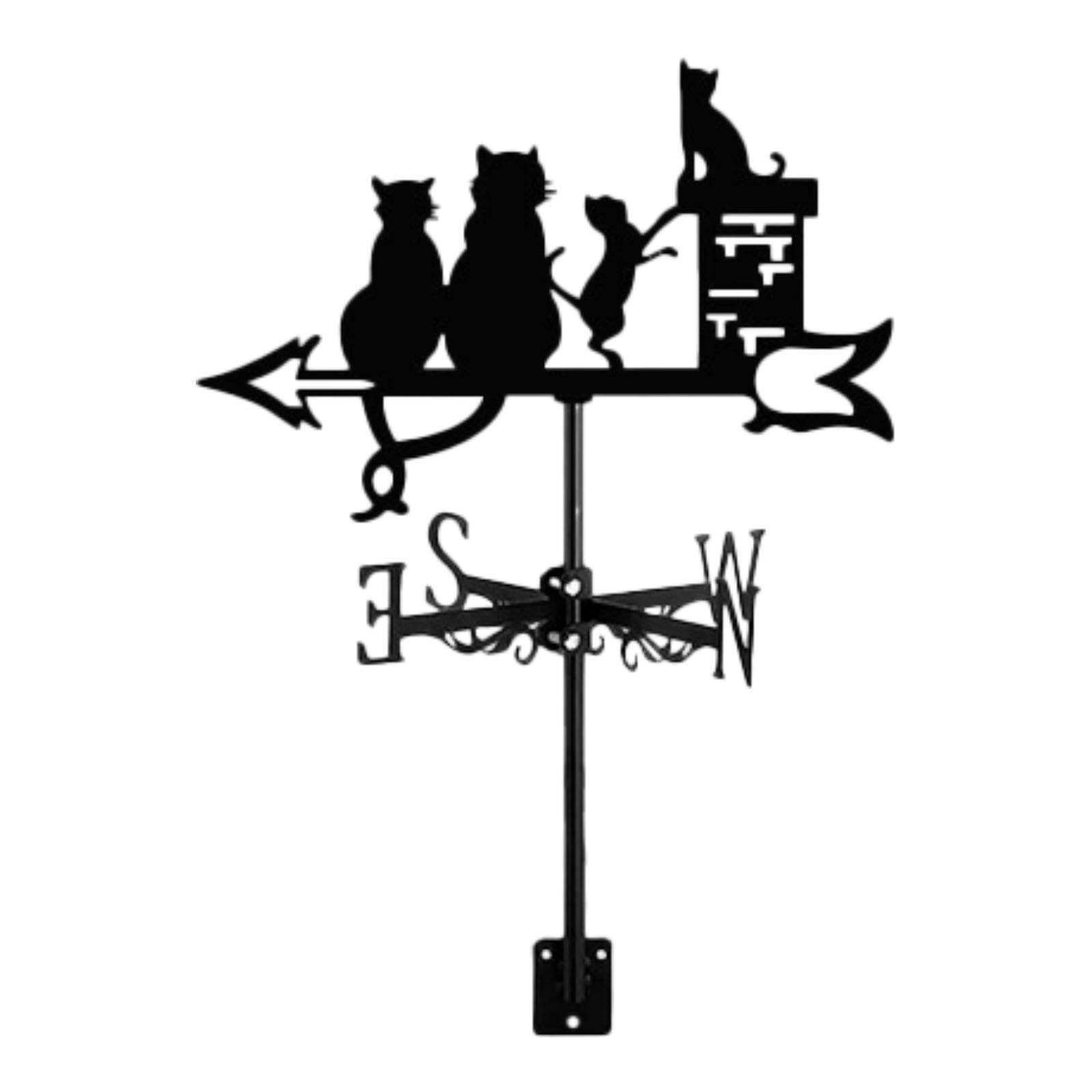mophrati Stylish Weather Vane Cat Figurine Weathervane Roof Garden Decor Brilliantly Blends Art With Function In Any Outdoor Setting Weathercock Farmhouse