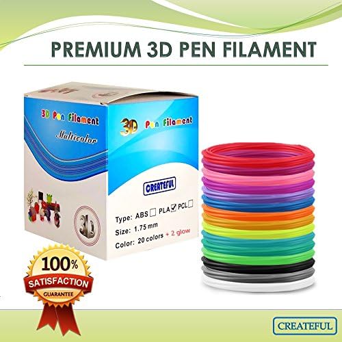 3D Pen Filament Refills Premium PLA 22 Colors Stencils eBook