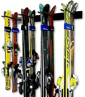 StoreYourBoard Ski Wall Storage Rack, Holds 8 Pairs, Steel Home and Garage Skis