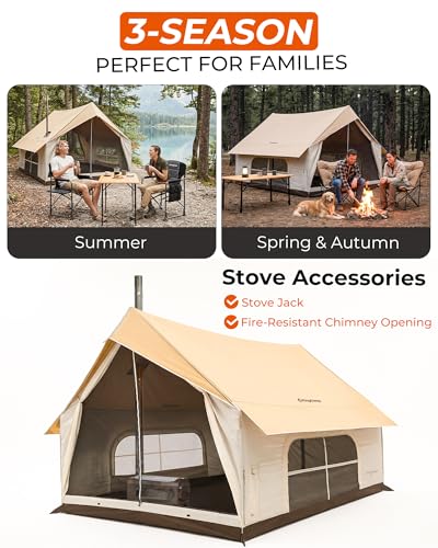 Carpa Canvas Hot Tent KingCamp para 6-8 personas con colchoneta inflable miniatura 3