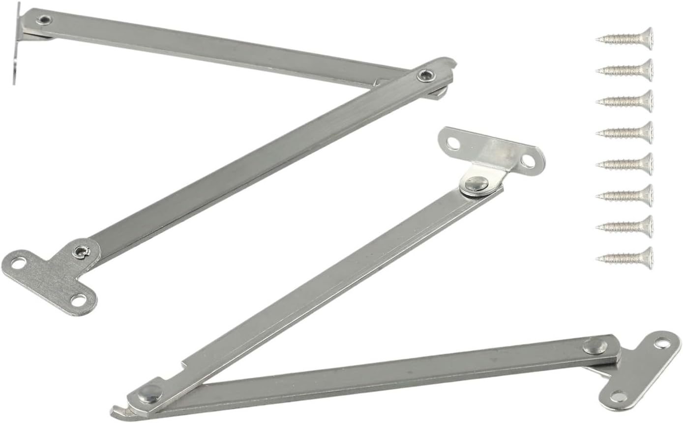 - Stainless Steel Cabinet Hinge Support, Folding Lift Up Door Support Rod, Movable Cabinet Door Lift Mechanism, Heavy Duty Pull Up Support, Adjustable Stay Open Hinge for Kitchen Cabinet