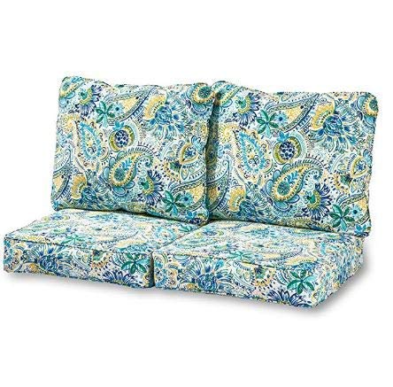 Greendale Home Fashions Deep Seat Cushion Set Baltic, Set of 2 with More Give-aways