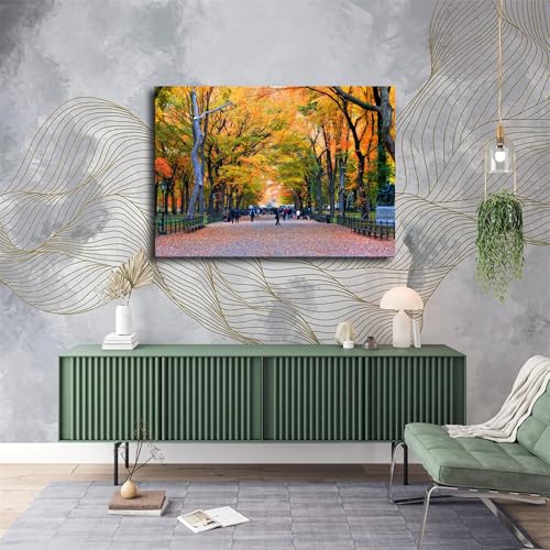 New York City Central Park Walk Poster Art Print Canvas Wall Art