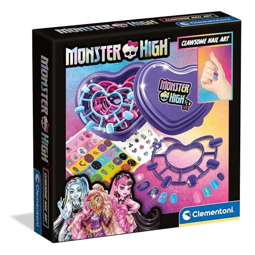 Clementoni | Monster High Nail Art pour Enfants 6 Ans | Coffret Ongles À Décorer avec Autocollants Et Boîte De Rangement | Activité Créative Dextérité Coordination | Matériaux Sûrs