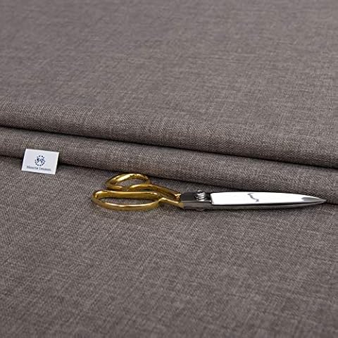 Haaris Imaan Soft Plain Linen Look Upholstery Fabric | Fire Retardant | Fabric by The Per Metre | Curtain, Cushion, Reupholstery, Soft Furnishings, Sofa (Slate Grey) Cover
