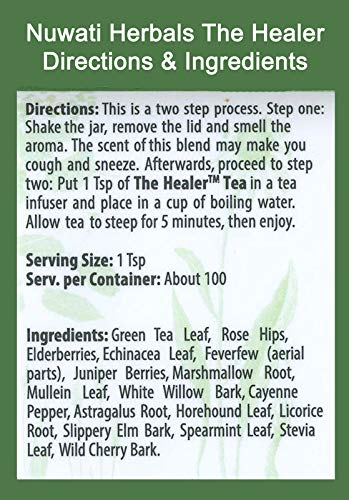Nuwati Herbals - The Healer Tea – Supports Immune System And Respiratory Health – Herbal Tea For Women And Men, Loose Leaf Tea, 4 Ounces #TOP1