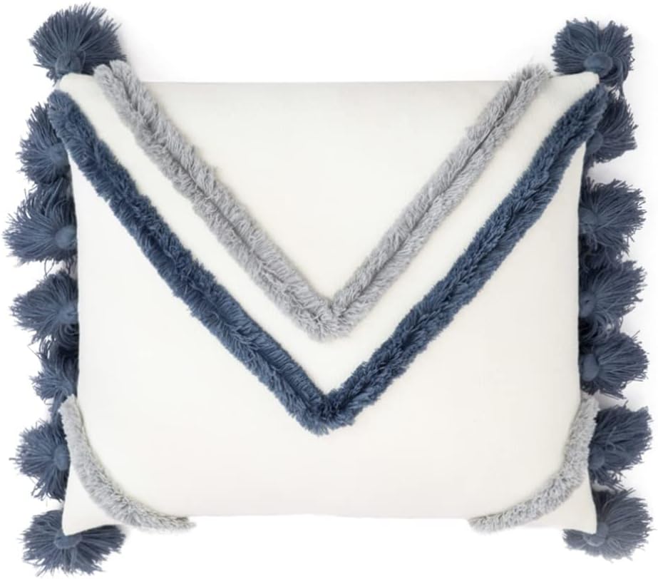 HBJWOV Cushion Cover 45x45cm Boho STYL Yellow Tassles Decoration Knit Soft Home Pillow for Living Room Bedroom(Black)