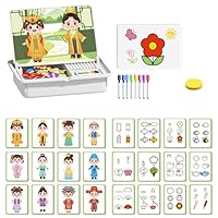 PolishWiz Magnetic Dress-Up Puzzle Book for Kids, Creative Magnetic Face & Outfit Game, Educational Travel Toy for Toddlers 3-6