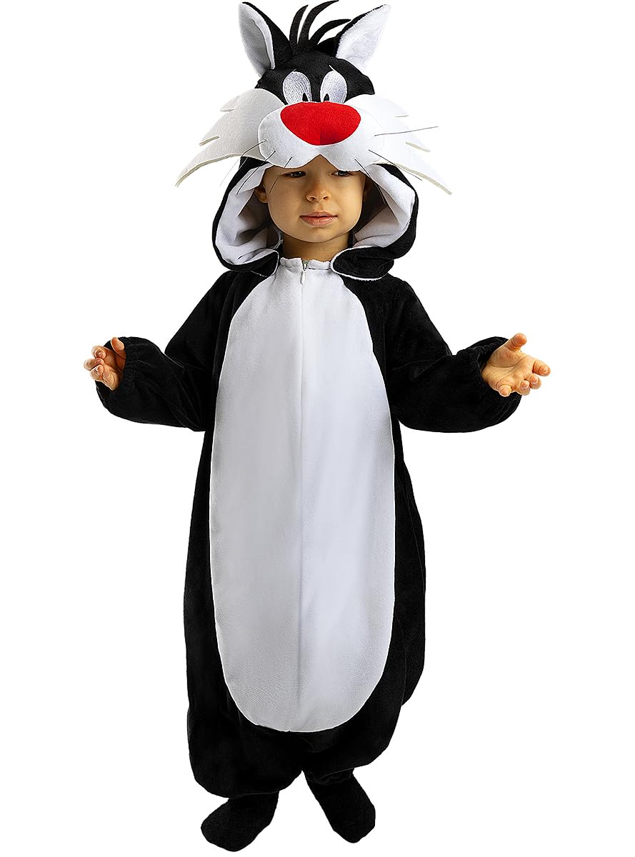 Funidelia | Costume di Silvestre - Looney Tunes per neonati Cartoni Animati, Sylvester the Cat - Costume per Bambini e accessori per Feste, Carnevale e Halloween - Nero