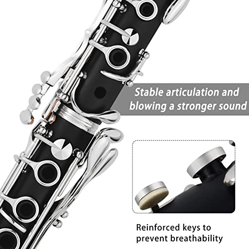 Image of Bb Clarinet 17 Keys Flat B Clarinet for Beginners & Students Black