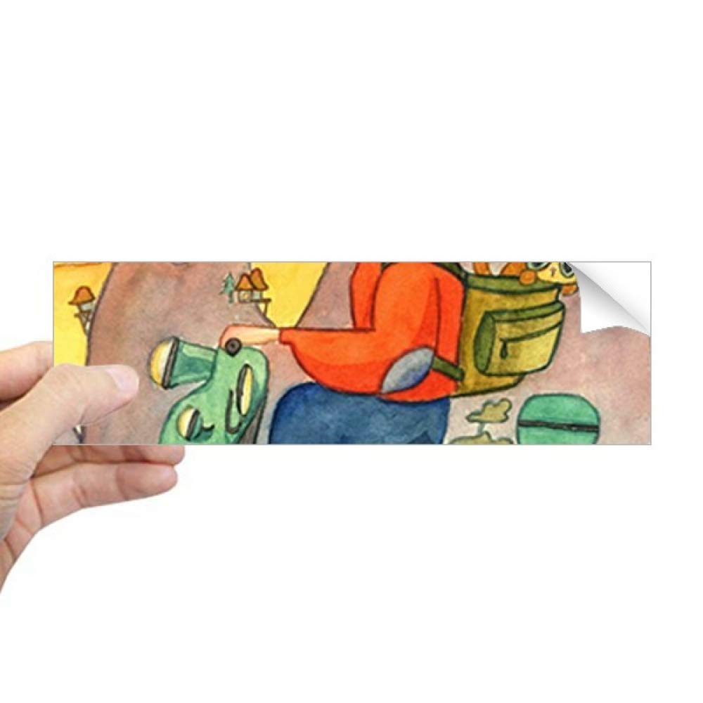 Sticker chat aquarelle fermier autocollant rectangle pour voiture et fenetre