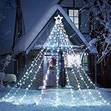 Toodour Christmas Lights, 317 LED 10ft X 9 Outdoor Christmas Decorations Lights with 12" Topper Star